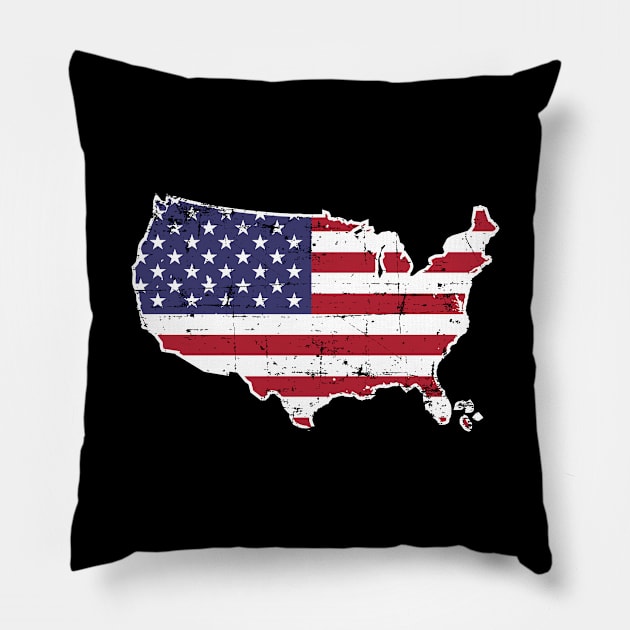 Flag Merica 4th of July Shirt Patriotic Map of America Pillow by teeleoshirts