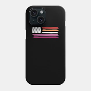 LGBTQ American Flag USA Progressive New Pride Lesbian Flag Phone Case