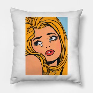 Pop Art crying girl 4 T-Shirt Pillow