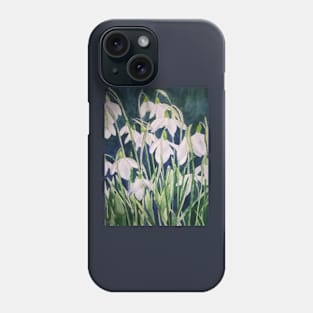 Snowdrops watercolour painting Phone Case