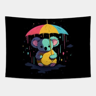 Koala Rainy Day With Umbrella Tapestry