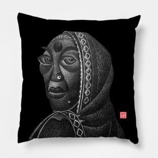 Village Woman Portrait 1 Pillow