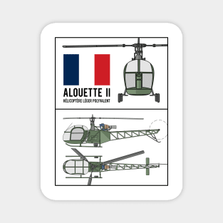 Alouette II French Helicopter Color Diagrams Gift Magnet