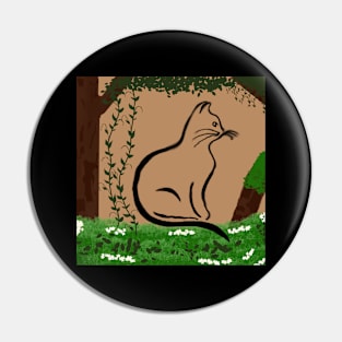 Grounded Cat Pin