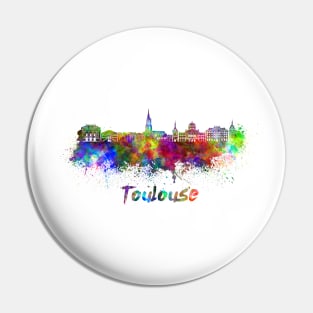 Toulouse skyline in watercolor Pin