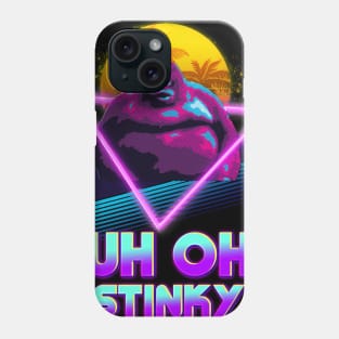 Uh Oh Stinky Poop Le Monke 80s Vaporwave Outrun Style Phone Case