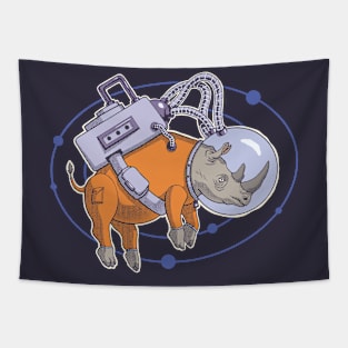 Space Rhino Tapestry