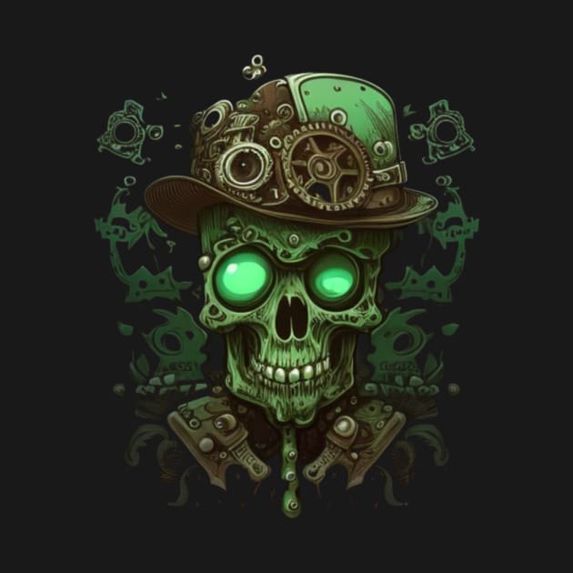 Mechanical skull with hat by Crazy skull