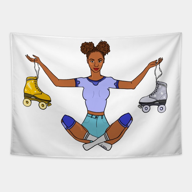 Libra Rollerskate Astro Rollergirl Tapestry by Hotanist