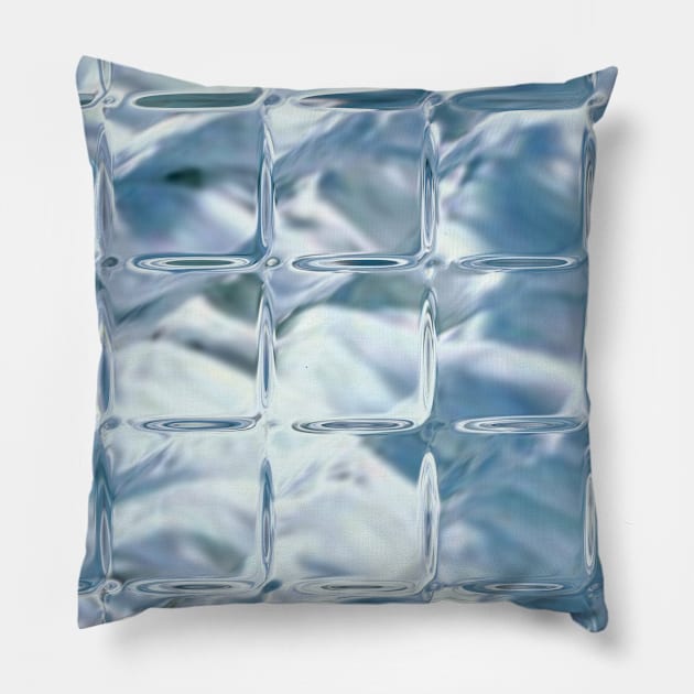 Abstract blue pattern, like ice cubes Pillow by Hujer