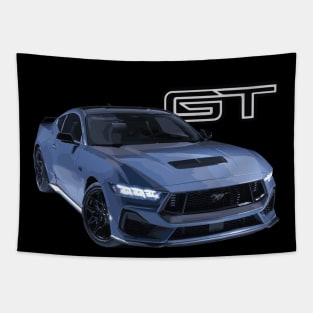 vapor blue Mustang GT 5.0L V8 coyote engine Performance Car s650 Tapestry