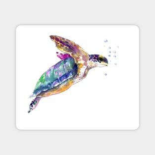 Sea Turtle UNderwater Scene Magnet