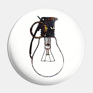 Lightbulb and grenade - ideas are stronger than weapons Pin