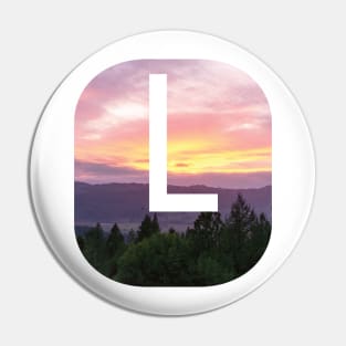 Initial L Sunset Photograph Pin