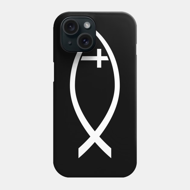 Ichthus with Cross Christian Fish Symbol Phone Case by hobrath