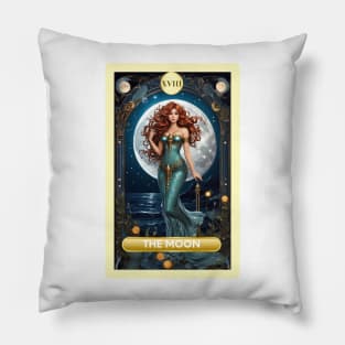 The Moon Card From the Light Mermaid Tarot Deck. Pillow