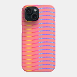 Wavy Lines Rainbow on Pink Phone Case