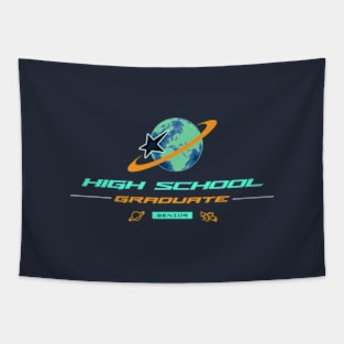 Graduate  High School Planet Graduate Tapestry