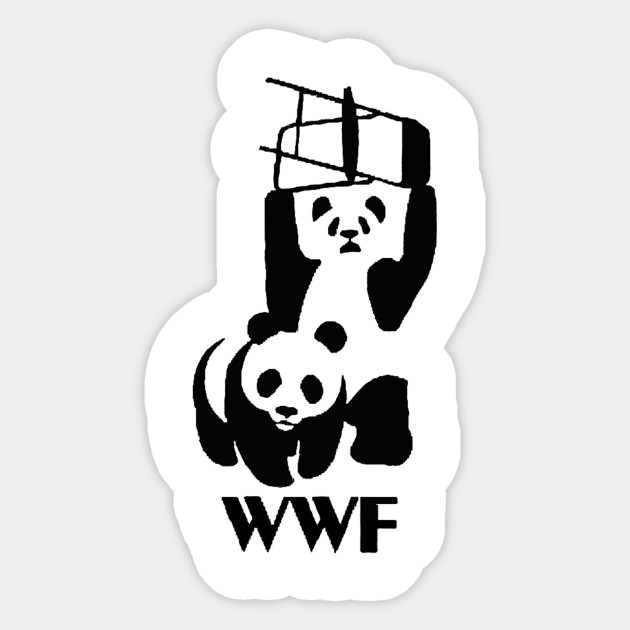 Pandas Panda Chair Fighting Wwe Wwf Ufc Mma Slam Battle Pandas Sticker