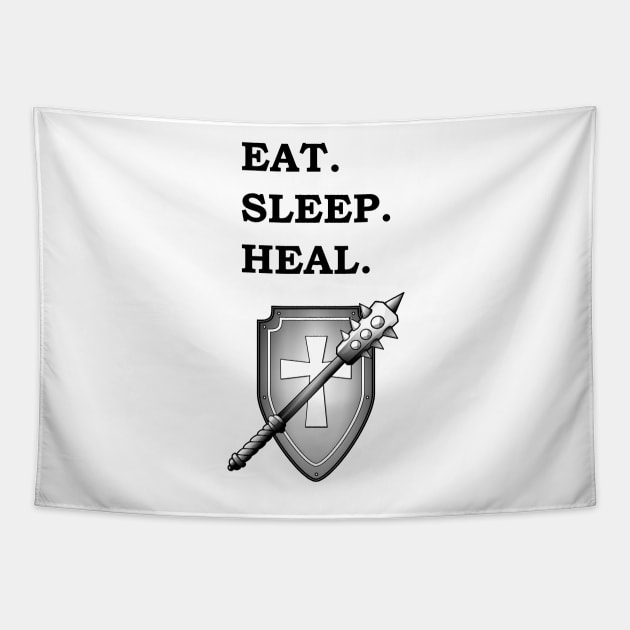 EAT SLEEP HEAL CLERIC 5E Meme RPG Class Tapestry by rayrayray90