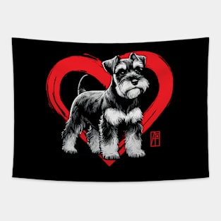 I Love My Miniature Schnauzer - I Love my dog - Good companion dog Tapestry