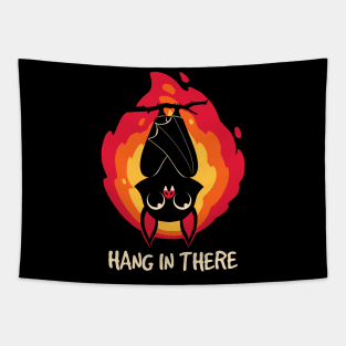 Hang In There Bat Halloween Tapestry