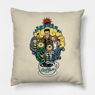 doodle coffee hand drawn Pillow