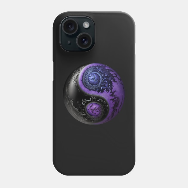 Yin Yang - Black & Purple Phone Case by BeachBumPics