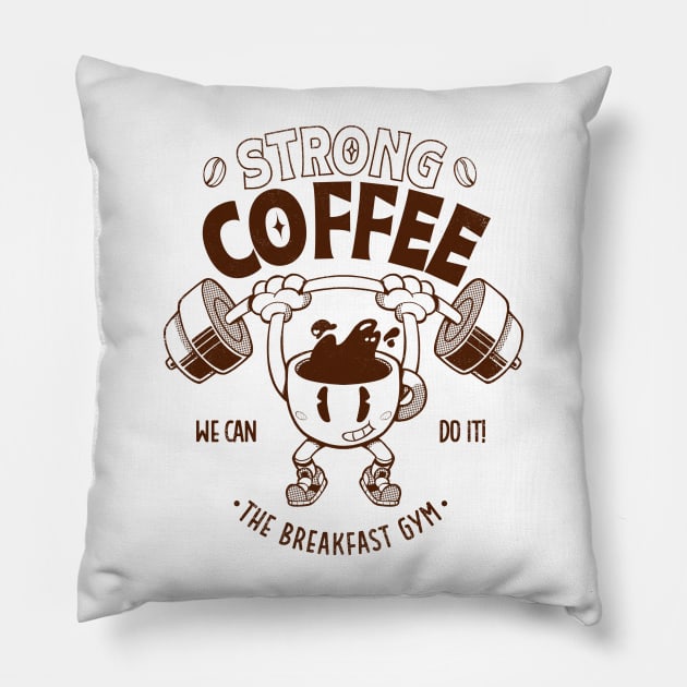 Strong Coffee Gym Pillow by kactwo.studio