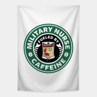 Military Nurse Fueled By Caffeine Tapestry