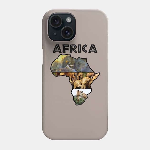 Africa Wildlife Continent Collage Phone Case by PathblazerStudios