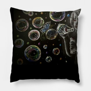 Bubbles and butterfly Pillow