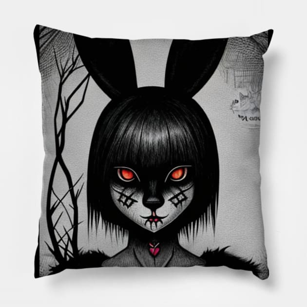 Bunny scratchy face Pillow by Skandynavia Cora