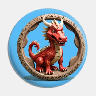 Dragon and buffallo Pin