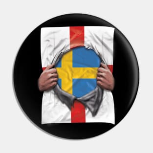 Sweden Flag English Flag Ripped - Gift for Swede From Sweden Pin