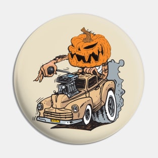 Pumpkin Head Hot Rod Pin