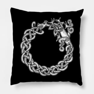 Celtic Knotwork Ouroboros Dragon Pillow