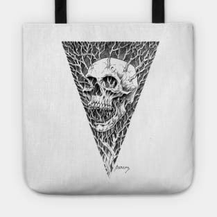 Screaming Skull Line Art Tote