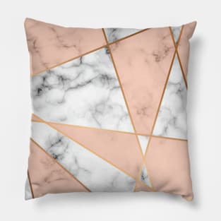 Pink and White Marble Pillow