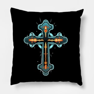 Christian Cross, abstract cross Pillow