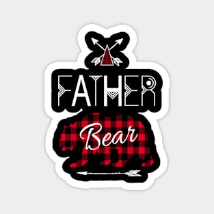 Father Bear Shirt Buffalo Plaid Family Camping Gear Magnet