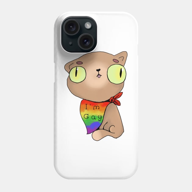 Mocha the Cat "I'm Gay" Bandanna Phone Case by jazmynmoon