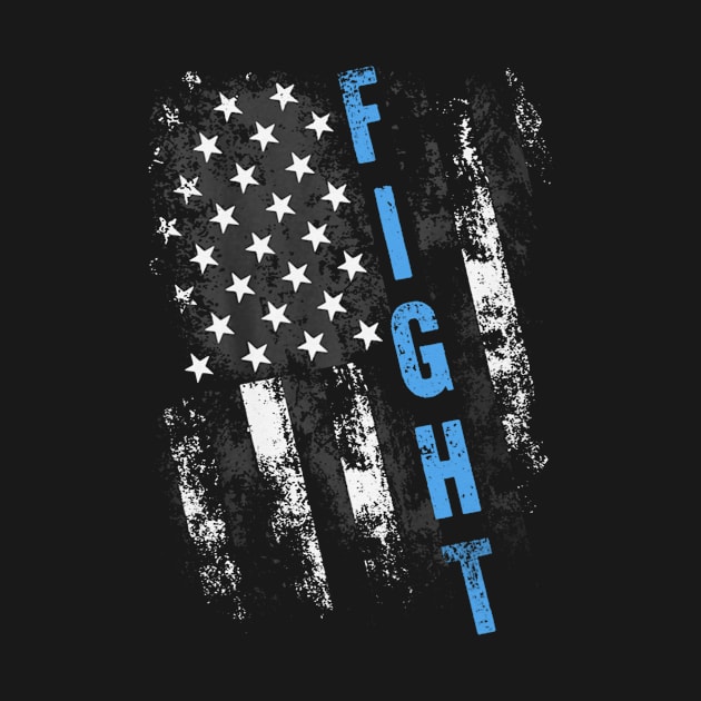 Flag American Fight Trisomy 18 Awareness Light Blue Ribbon Warrior by celsaclaudio506