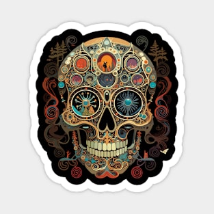 Halloween Day of the Dead Boho Sugar Skull Magnet