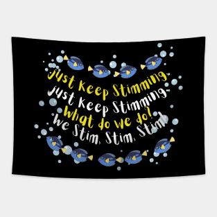 Just Keep Stimming - Yellow and White Tapestry