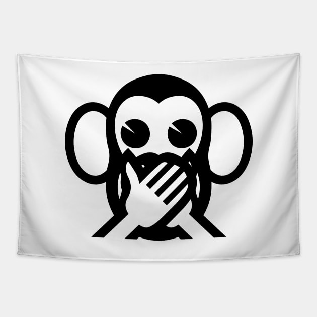 3 Wise Monkeys Iwazaru 言わざる Speak NO Evil Emoji Tapestry by tinybiscuits