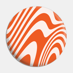 Deep Orange Zebra Grooves Abstract Pattern Pin