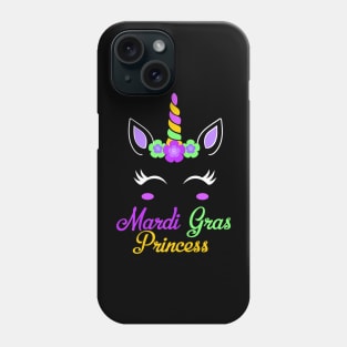 Little Miss Mardi Gras Princess Unicorn Girls Kids toddlers Phone Case