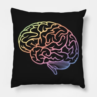 Beautiful Brain Rainbow Pastel Neuroscience Pillow