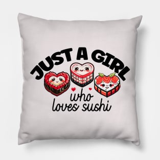 Just a girl who loves sushi Kawaii Anime Heart Shaped Sushi Pillow